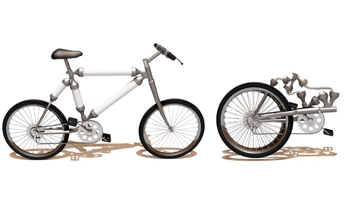 美国福特公司推出新型折叠自行车 车架可充气