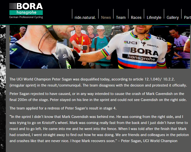 博拉车队不顾UCI规定上诉被拒 萨甘收拾东西准备回家