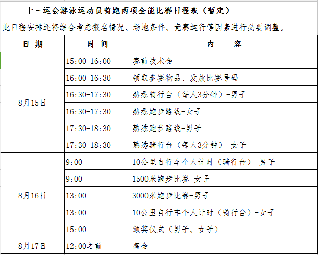 全运会自行车项目公布决赛名单 增设两项相关比赛