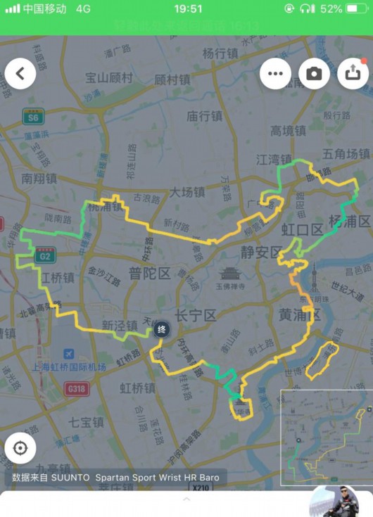 上海民警两天绕上海骑行127公里绘制“中国地图”