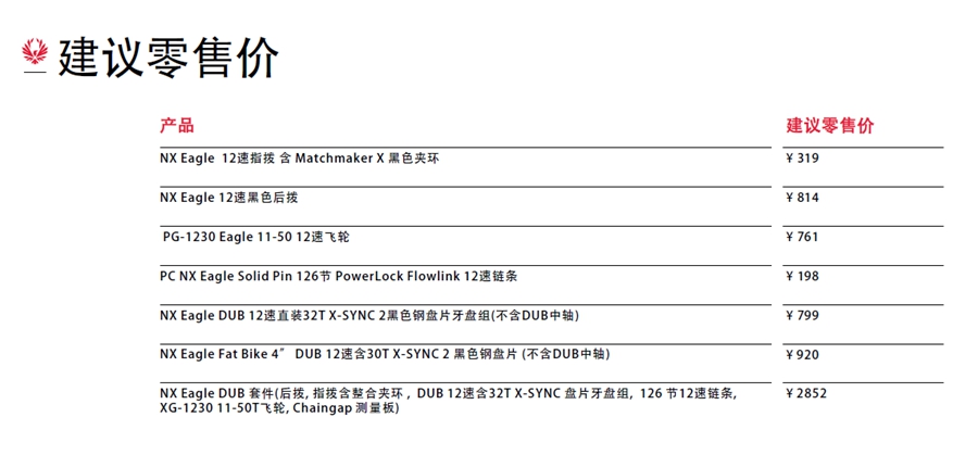 12速全民化 SRAM发布入门级NX Eagle™