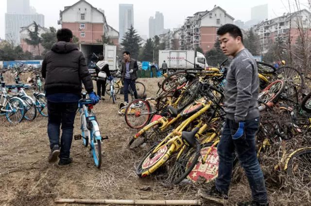 触目惊心  一场共享单车的“火葬”