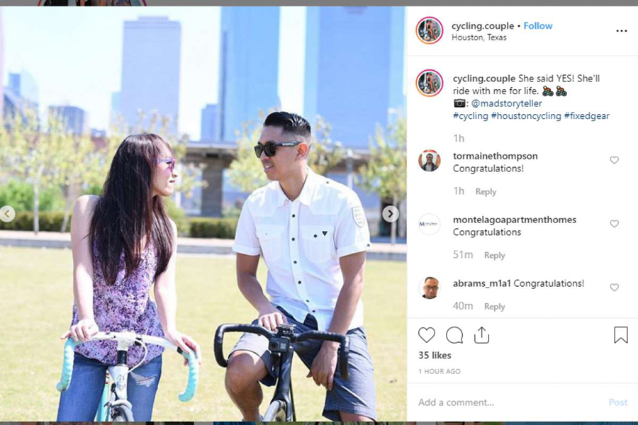 真浪漫！单车男用骑行轨迹说“嫁给我”  女友爽快答应