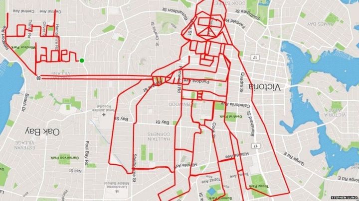单车上的毕加索 那些惊为天人的骑行轨迹作品