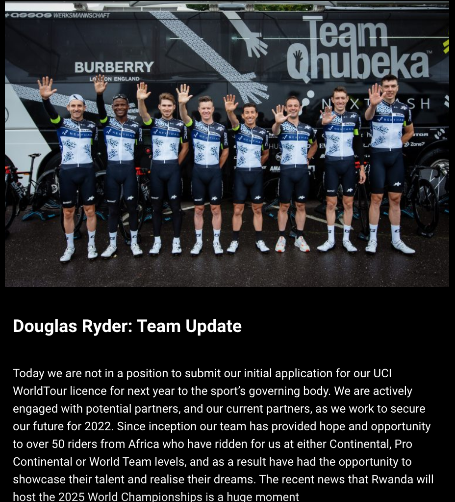 UCI公布车队注册情况 库贝卡缺席世巡车队阵列