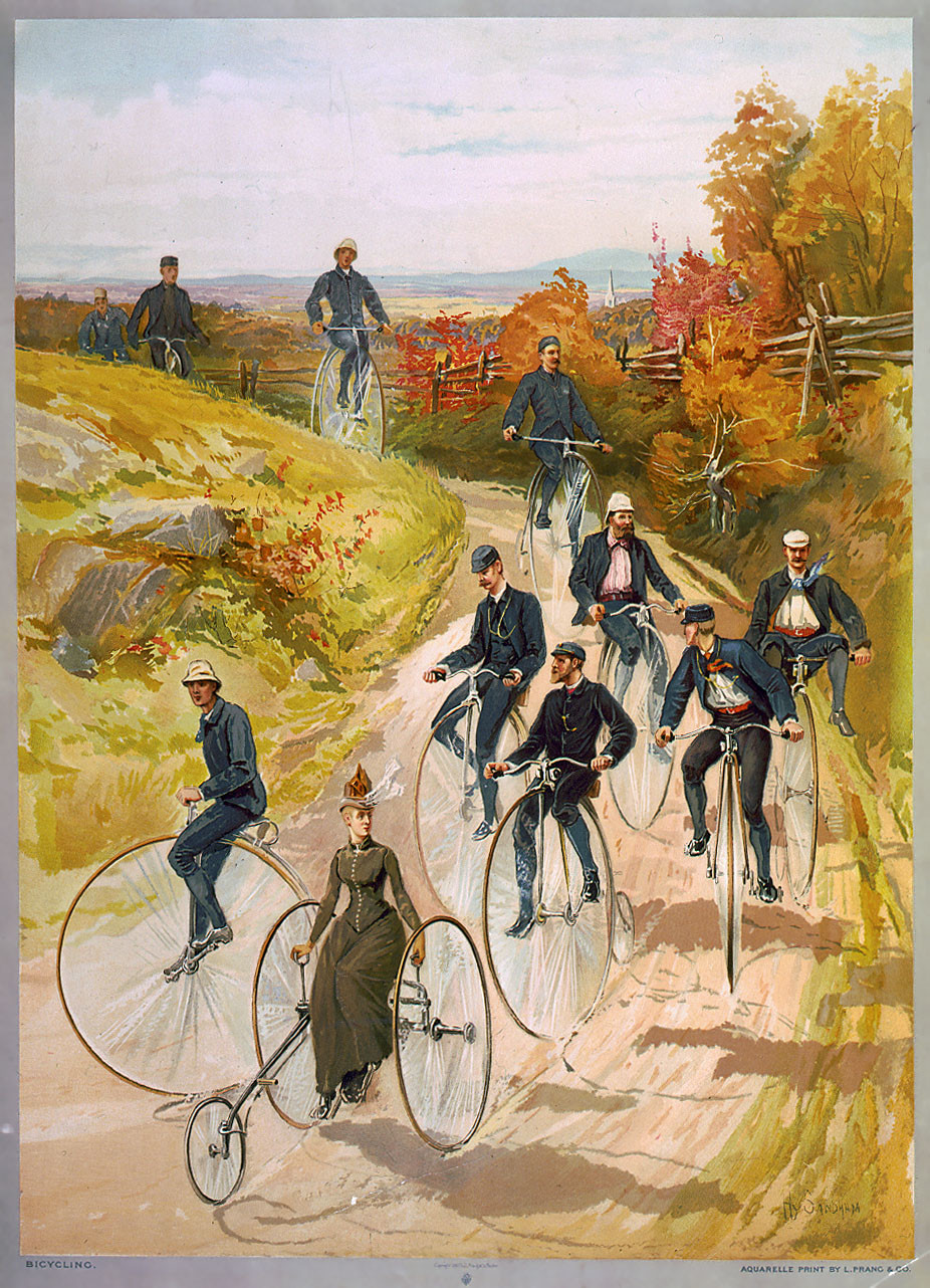 自行车发明后，19世纪的欧洲人为骑行疯狂