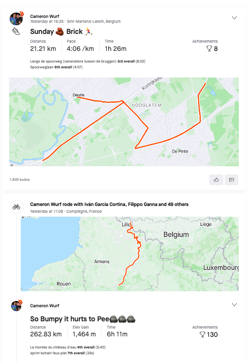 比完巴黎魯貝還跑個半馬？卡梅隆的巴黎魯貝之旅