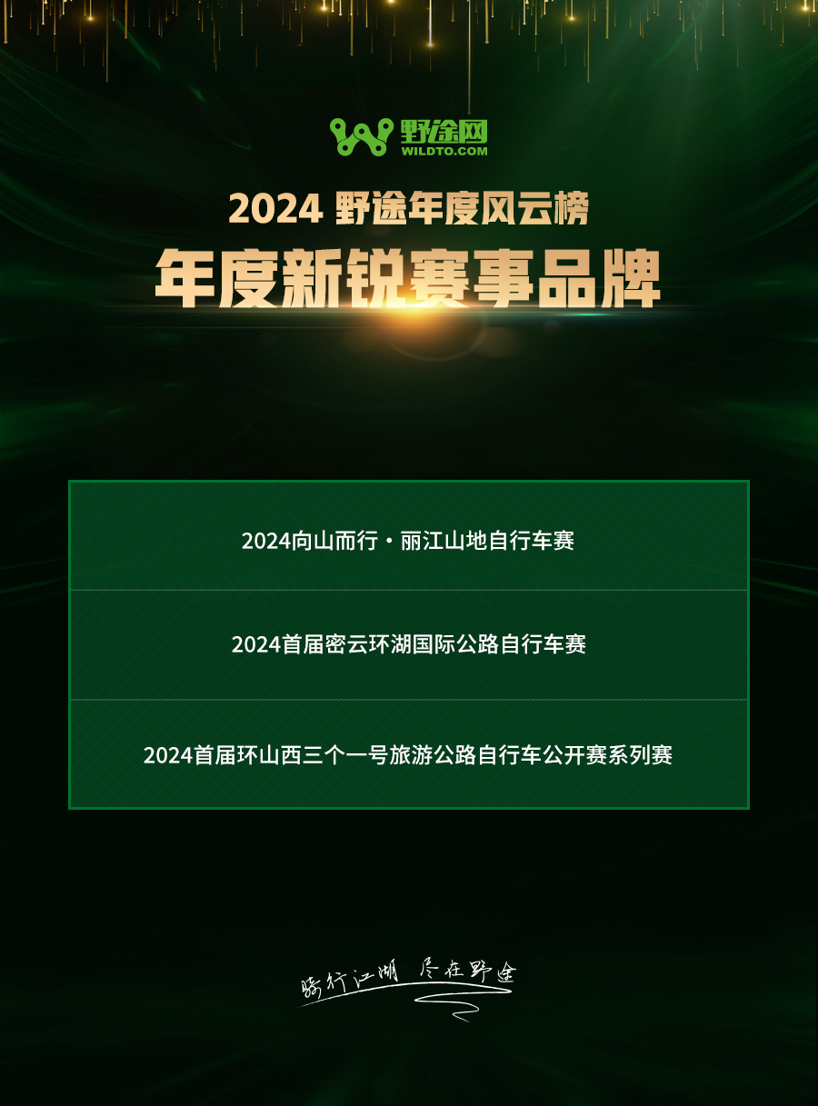 見證榮光 2024野途年度風(fēng)云榜重磅出爐