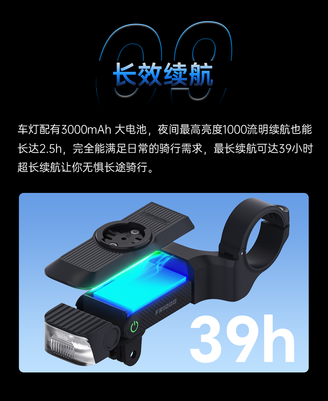 夜骑新选择，FR1000车灯码表支架二合一多功能车灯重磅上市